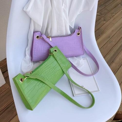Casual Solid Alligator Pattten PU Leather Women Handbag Totes Female Small Zipper Shoulder Bags Popular Simple Female Daily Bag