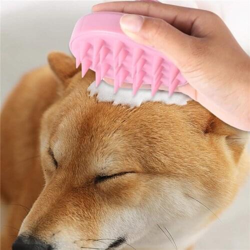 Pet Dog Cat Shampoo Brush Hair Scalp Massager, Soft Silicone Brush ,Soft Silicone Scalp Care Brush Bathing Comb