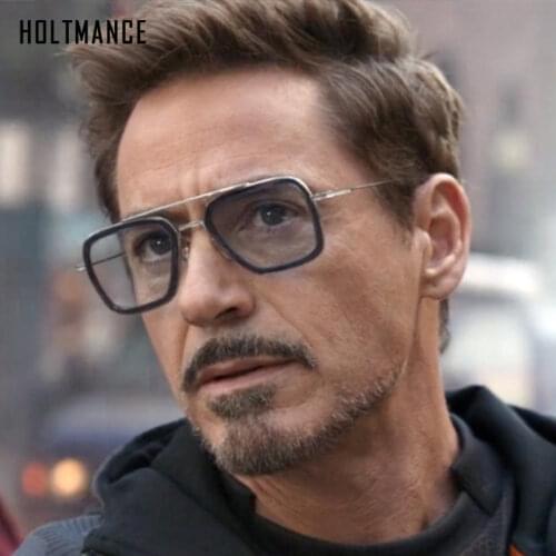 Iron Metal Square Men Sunglasses Women Classic Design Gradient Lens Textured Simple Eyewear Male Female Driving Shades UV400