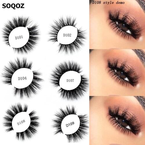 SOQOZ Eyelashes 3D Mink Lashes Fluffy False Eyelashes Lightweight Eye Lashes Makeup Naturally Fuller Mink Eyelashes D112