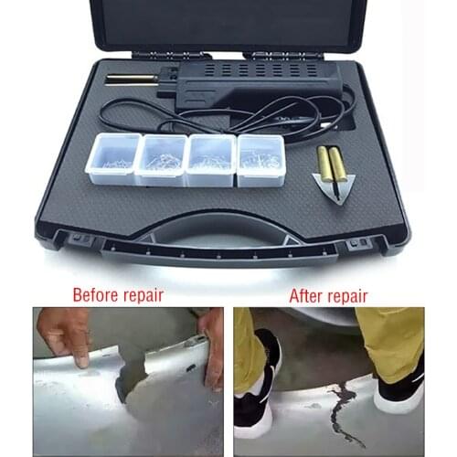 Plastic Welder Plastic Welding Gun Car Plastic Welding Machine Plastic Repair 50W Hot Soldering Iron Set + 200 Staple