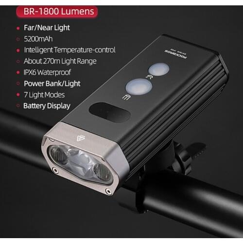ROCKBROS Bicycle Light IPX-6 Waterproof Bike Flashlight USB Rechargeable Bicycle Handlebar Light Headlight Cycling Bike Light