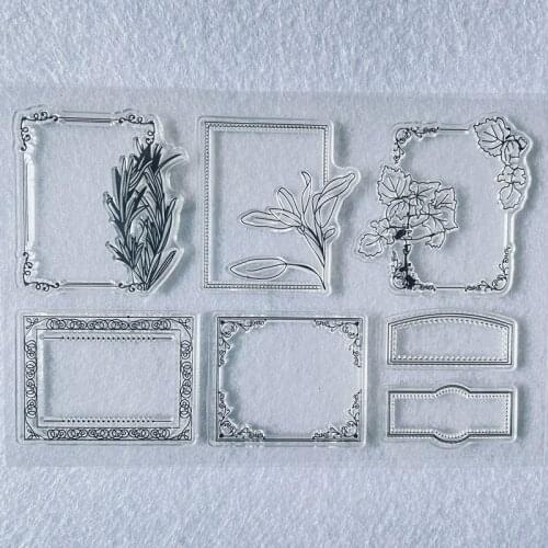Vintage background tag frame Clear Stamp Transparent Silicone Stamp Seal Sheet For Scrapbooking Photo Album Decoration