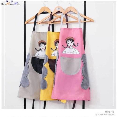 Waterproof High quality Oxford cloth Apron Adult Bibs Cleaning Aprons Kitchen Accessory Wipe hand and oil-proof household apron