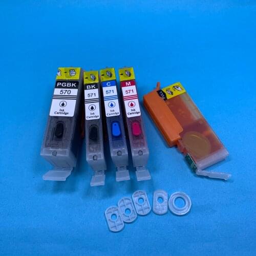 YOTAT 5pcs Full refillable PGI-570 CLI-571 ink cartridge for Canon PIXMA MG5750 MG5751 MG5752 MG5753 MG6850 MG6851 MG6852 TS6050