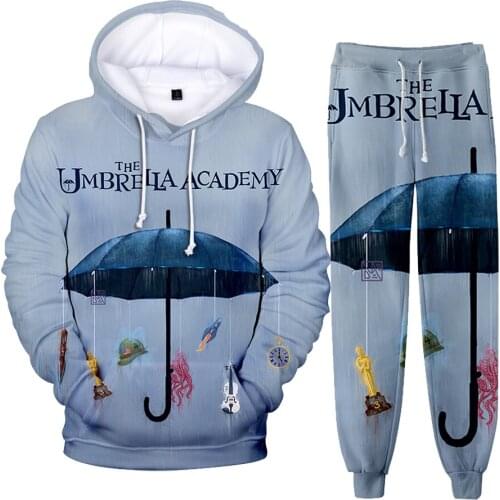 The Umbrella Academy 3D Pullover Sweatshirt And Trousers Suit Hoodie Pants Set Sportwear 2 Piece Tracksuit Winter Warm Suits