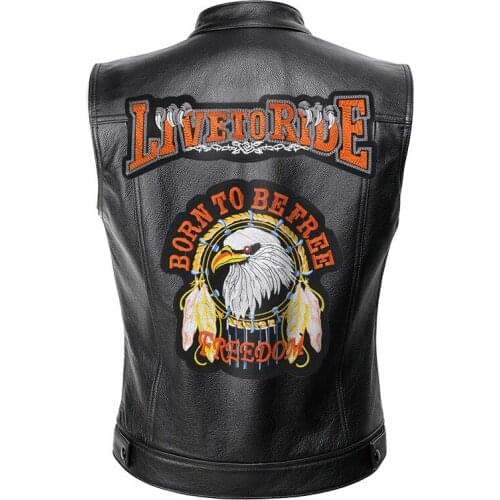 Motorcycle Leather Vest Men Rivaled PU Punk Retro Classical Casual Waistcoat Motocross Equipment Bicycle Motorcycle Jacket