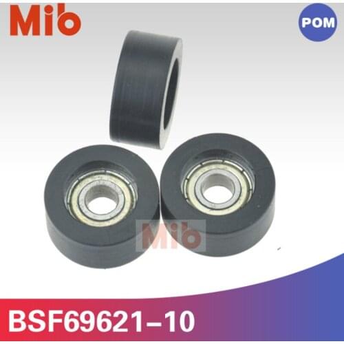 10PCS/lot 696zz inner dia. 6mm ball bearing coated with black NYLON PA sliding window door flat roller BSF69621-10