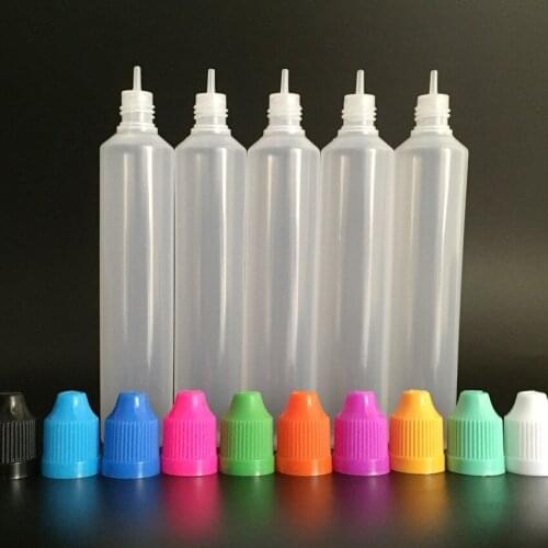 10pcs/lot, Mix colors 60ml LDPE Pen Style Bottles with Child Proof Caps and Long fineTips, Empty E juice Bottle