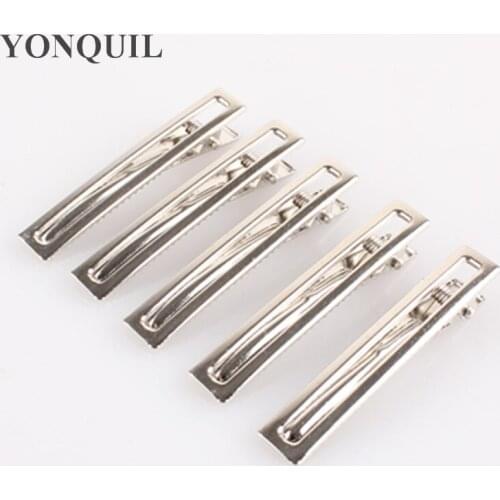 100Pcs/Lot Great Silver Flat Metal Hollowed-Out Prong Alligator HairClip Barrette Hairpins for Bow Headwear DIY Hair Accessories