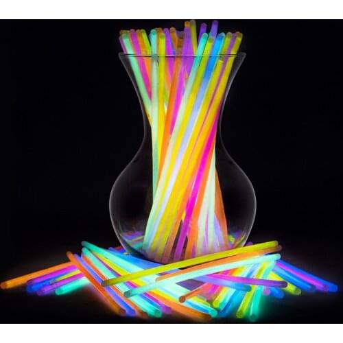 100 PCS Party Fluorescence Light Colorful Glow Wedding Party Stickers for Wedding Bright Colorful Light Halloween Glow Bangle