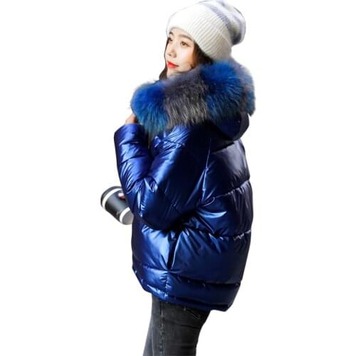 2021 cotton clothing female winter new loose thick cotton coat down jacket short winter coat black