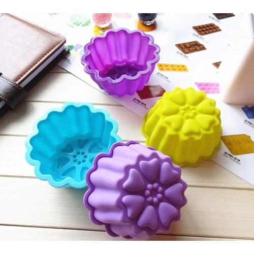 3pcs/lot Flower Shape Cupcake Liners Silicone Muffin Bread Muffin Baking Tools JH142