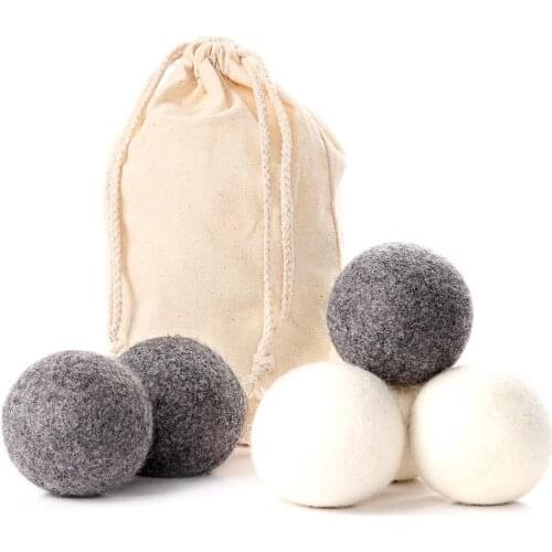 Cotton Wool Dryer Balls Natural Fabric Fashion Portable Reusable Softener Laundry 6-Pack