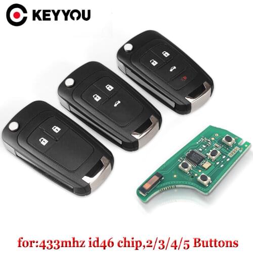 KEYYOU 2/3/4 Buttons Car Remote Key for OPEL/VAUXHALL Astra J Corsa E Insignia Zafira C 2009-2016 433MHz ID46 PCF7941 Chip