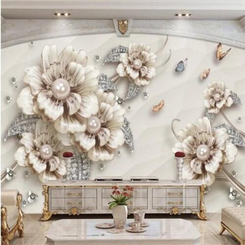 Beibehang custom wallpaper for walls papel de parede 3D Diamond flower murals photo wall paper bedroom Luxury home decoration