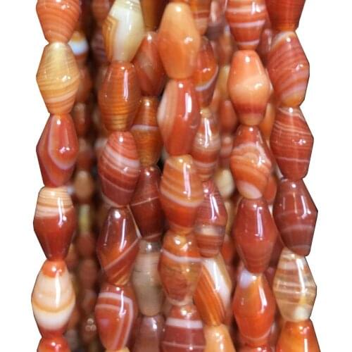 Free shipping Women Fashion Jewelry 4x8mm Red Onyx Carnelian Rice Art Loose Beads FG9016