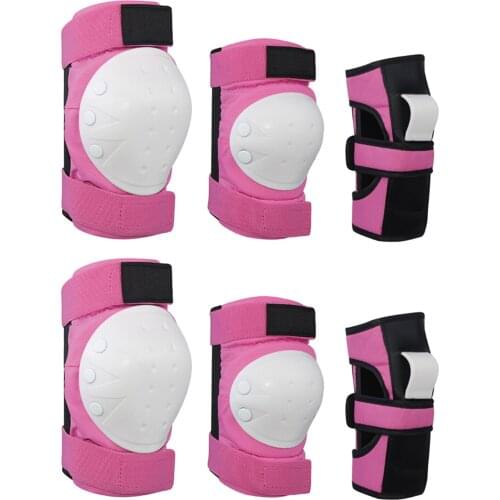 Kids/Adults 6PCS Knee Pad Elbow Wrist Pads Protective Guards Set For Cycling Children Skating Bike Wrist Protective Guards