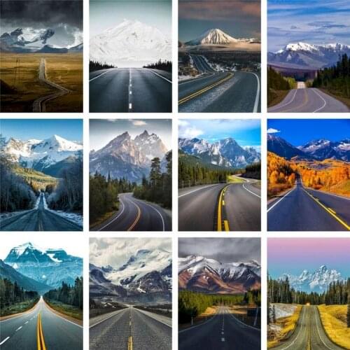 GATYZTORY 60x75cm Frame h=Highway Diy Oil Painting By Bumbers Kits Landscape Acrylic Paint By numbers For Adults Home Decors 60x
