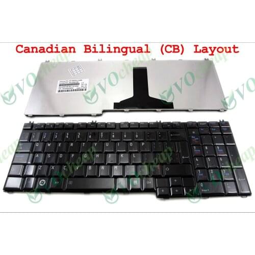 Canadian Bilingual Laptop keyboard for Toshiba Satellite A500 P205 P300 P305 P505 L350 L355 L500 L510 L515 L535 L582 G50 Glossy