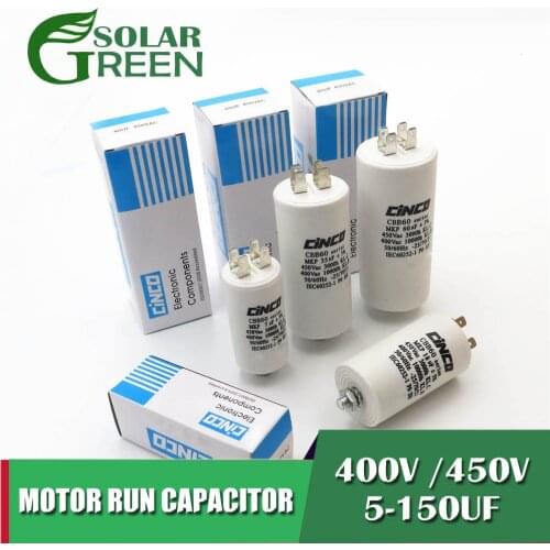 CINCO 400V 450V CBB60 5UF -150UF Motor Run Capacitors 4pin wire SH DB AC start 450VAC Water Pump motor starting Running P0