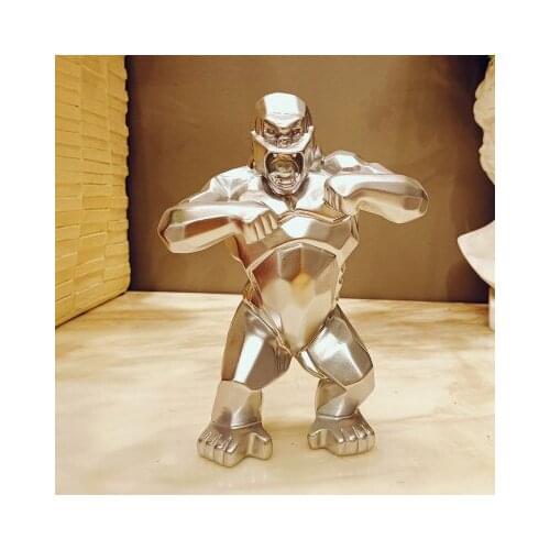 French style baking paint 20 cm diamond gorilla carving Plexiglass steel plastic furnishings indoor and outdoor animal modeling