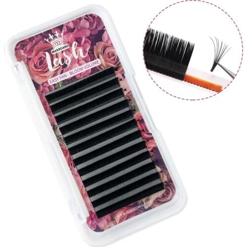MASSCAKU 12 rows 8-20mm Super Soft Mink lashes extension false eyelashes Easy Fan eyalashes makeup maquiagem cilios makeup tool