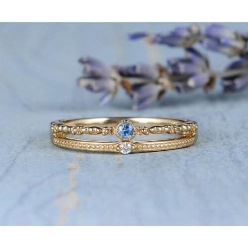 Fashion Dainty Double-Deck Finger Rings Vintage Charm Korean Style Small Jewelry For Women Princess Wedding Party Accessories