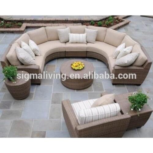 New arrival nice garden furniture semicircular sofas rattan modular sofas