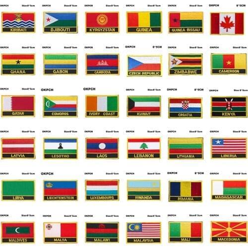 National Flag flag Embroidery Patch Badge Serbia Switzerland Sweden Japan Portugal USSR Norway Nepal Nigeria Mexico Morocco U.S