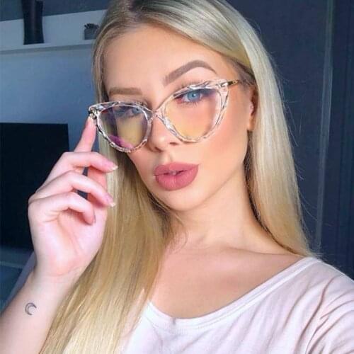 2020 New Transparent Fashion Women Cat eye glasses frame TR90 Brand Design Optical Computer Glasses vintage spectacle frames