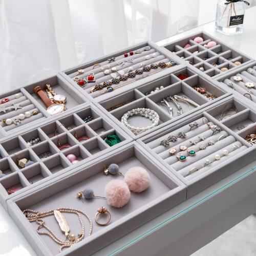 New Drawer DIY Jewelry Storage Tray Ring Bracelet Gift Box Jewellery Organizer Earring Holder Small Size Jewelry Tray Organizer