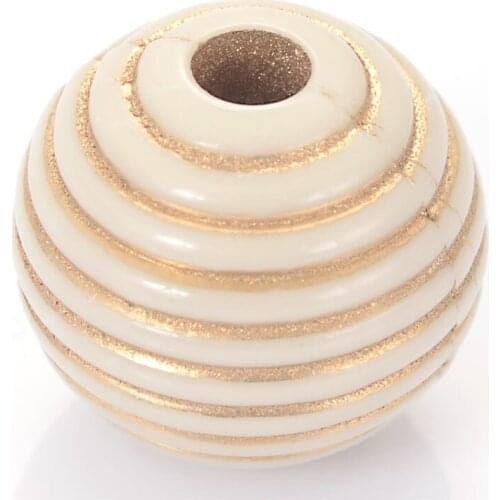 Wholesale 20mm Retro Vintage Inspired Ethnic Acrylic Stripe Round Antique Design Beads DIY Jewelry Making Accessories