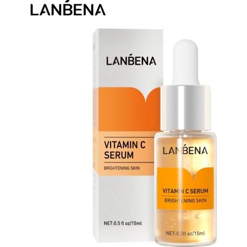 LANBENA Vitamin C Whitening Serum Essence Mask Skin Care Anti Aging Remove Dark Spot Freckle Speckle Plant Extracts Fade Ageless