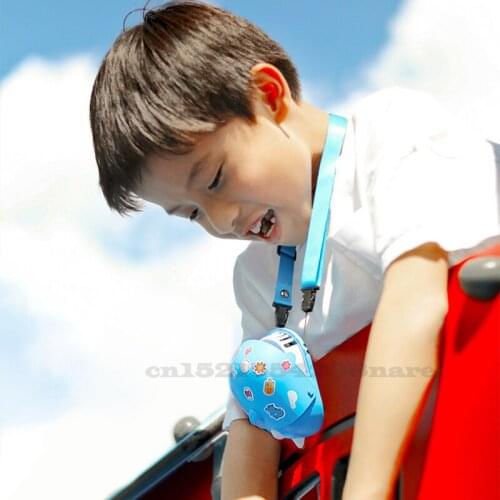 Hanging Neck Fan Creative Cartoon Dinosaur Mini Fan Hide Turbine Blades USB Charging Handheld Safety Fan Outdoor Sports