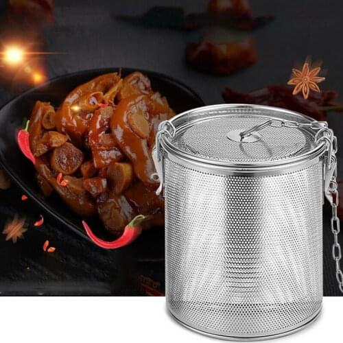 Portable Spice Seasoning Colander Basket Easy Clean Stainless Steel Mesh Filter