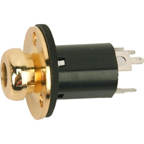 Gold Plated End Pin Jack Socket with Screws for Acoustic Guitar