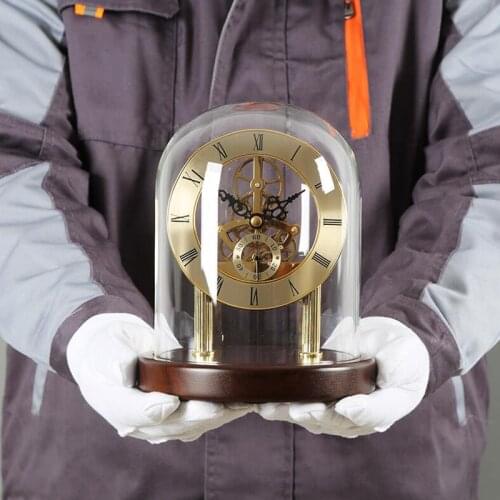 European Style Transparent Table Clock Vintage Mechanical Clock Tabletop Decoration Desk Clock Household Electronic Alarm Clock