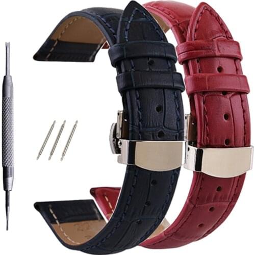 Watchband 12 13 14 15 16 17 18 19 20 21 22 24mm Calf Genuine Leather Alligator Grain Watch Strap Band for Tissot For Any watch