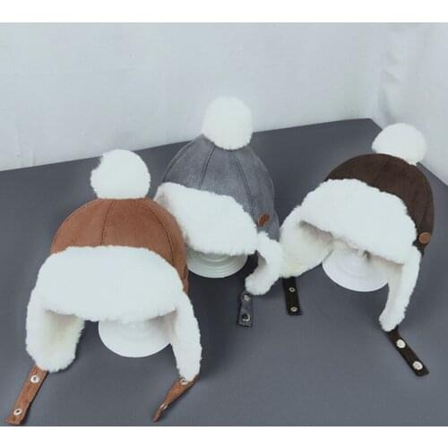 Baby Boys Girls Hat Kids Children Ear Flap Muff Winter Warm Lei Feng Plush Cap B36E