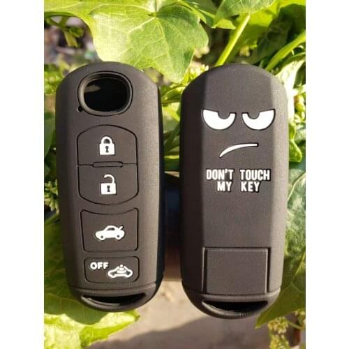 RUNFA AUTO For Mazda 3 5 6 8 Silicone Smart Key Case Cover MX-5 Miata CX5 CX7 CX9 M6 GT 4 Button Key Entry Cover