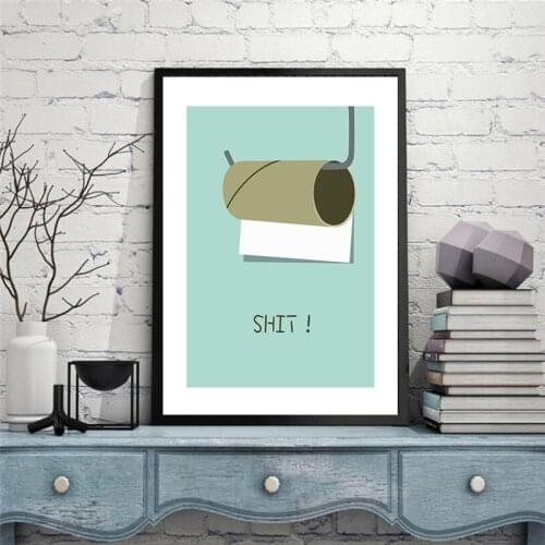 Nordic Canvas Painting Rolled Toilet Paper Picture Poster Print Modern Minimalism Wall Art Pictures Bathroom Home Decor