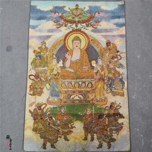 Tibet, Nepal, Thangka portrait, brocade painting, silk religious figure, Thangka embroidery mural 15