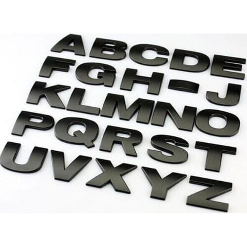 Top quality car styling 3D metal Letters emblem Digital Figure Number Chrome DIY Car silver black Badge Logo Automobile Stickers