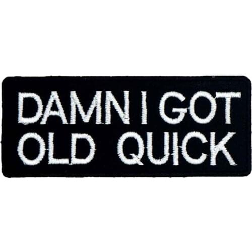 I GOT OLD QUICK iron on backing punk skull embroidered rider biker motorcycle patches for back vest hat clothing