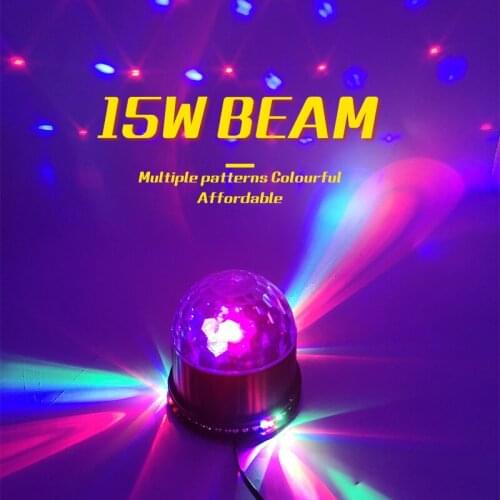 YaYao Mini RGBW 15W Crystal Magic Ball Led Stage Lamp DJ KTV Disco Party Lights Sound Club Christmas
