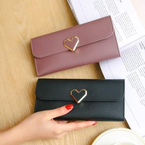 Women Long Wallets Purses Luxury Love Heart Wallets for Ladies Girl Money Pocket Card Holder Female Wallets Phone Clutch Bag