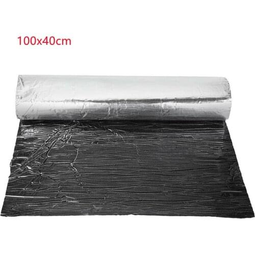 100*40cm 5mm Car Hood Engine Firewall Heat Insulation Pad Sound Insulation Mat Sound Insulation Aluminum Foil Sticker Silver