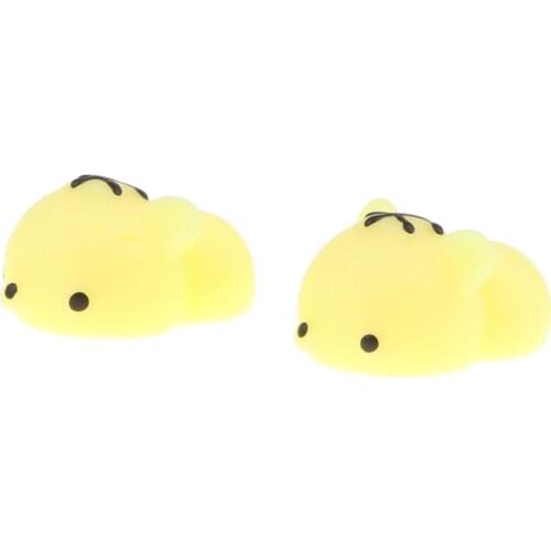 2 Pack Squishy Soft Slow Rising Squishes TPR Stress Relief Small Tiger Toy