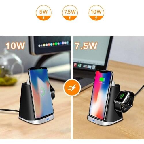5/7.5/10W Fast QI Wireless Charger For Iphone Watch Magnetic Charger IPhone 11 X XR XS AirPods For Samsung S9/S10 Dock Station